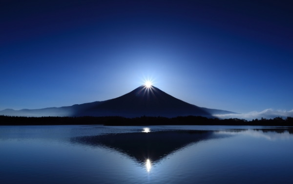静岡県・田貫湖~逆さダイヤモンド富士